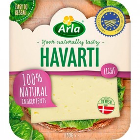 ARLA Queso havarti light en lonchas envase 150 grs